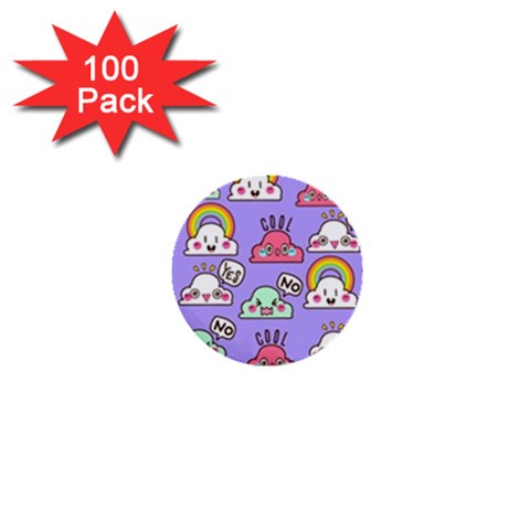 Cloud Seamless Pattern 1  Mini Buttons (100 pack)  from ArtsNow.com Front