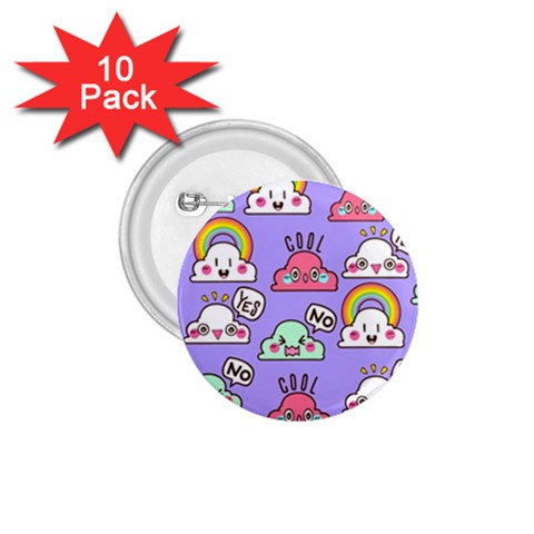 Cloud Seamless Pattern 1.75  Buttons (10 pack) from ArtsNow.com Front