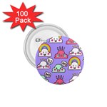 Cloud Seamless Pattern 1.75  Buttons (100 pack) 