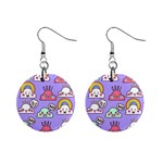 Cloud Seamless Pattern Mini Button Earrings