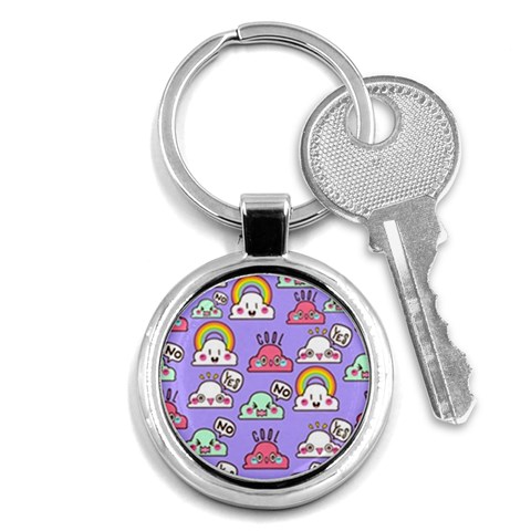 Cloud Seamless Pattern Key Chain (Round) from ArtsNow.com Front