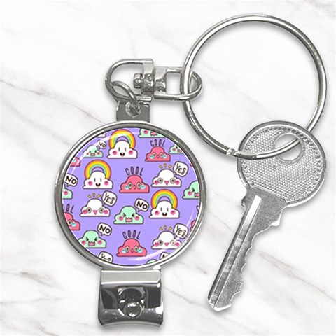 Cloud Seamless Pattern Nail Clippers Key Chain from ArtsNow.com Front