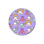 Cloud Seamless Pattern Magnet 3  (Round)