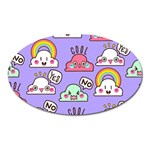 Cloud Seamless Pattern Oval Magnet