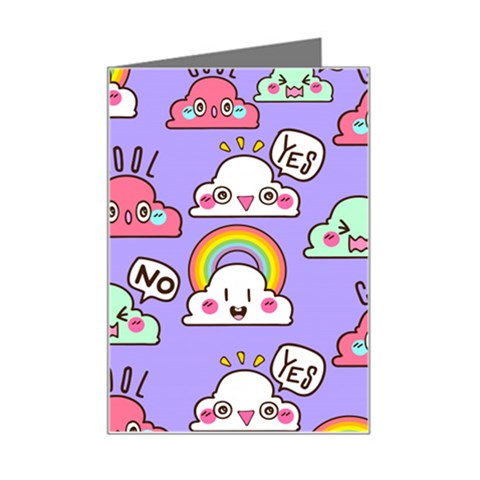 Cloud Seamless Pattern Mini Greeting Card from ArtsNow.com Left