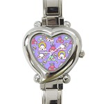 Cloud Seamless Pattern Heart Italian Charm Watch