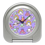 Cloud Seamless Pattern Travel Alarm Clock