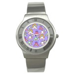 Cloud Seamless Pattern Stainless Steel Watch
