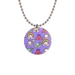 Cloud Seamless Pattern 1  Button Necklace