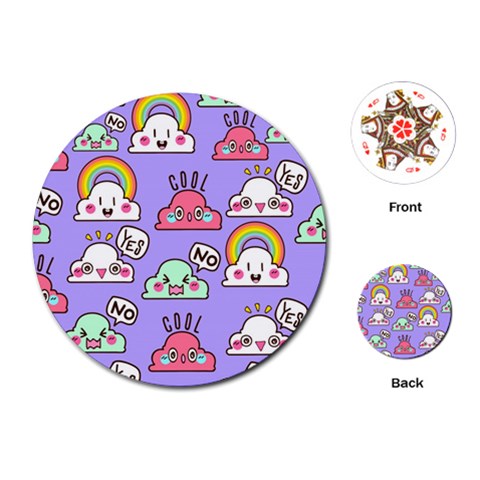 Cloud Seamless Pattern Playing Cards Single Design (Round) from ArtsNow.com Front