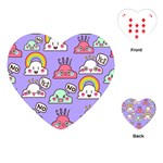 Cloud Seamless Pattern Playing Cards Single Design (Heart)