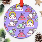 Cloud Seamless Pattern Round Ornament (Two Sides)