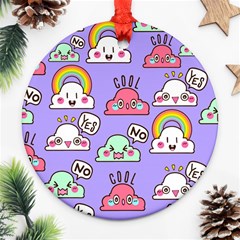Cloud Seamless Pattern Round Ornament (Two Sides) from ArtsNow.com Back