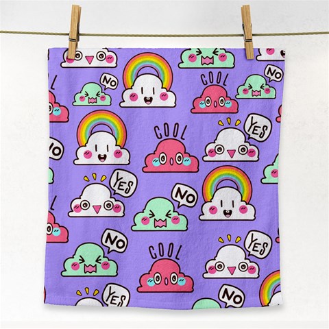 Cloud Seamless Pattern Face Towel from ArtsNow.com Front