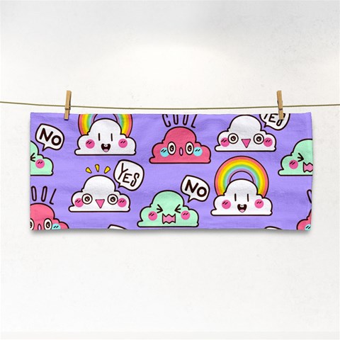 Cloud Seamless Pattern Hand Towel from ArtsNow.com Front