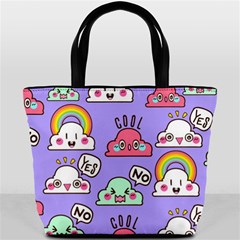 Cloud Seamless Pattern Bucket Bag from ArtsNow.com Front