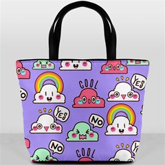 Cloud Seamless Pattern Bucket Bag from ArtsNow.com Back