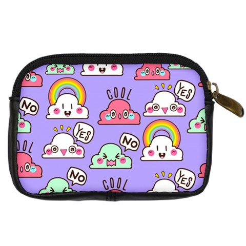 Cloud Seamless Pattern Digital Camera Leather Case from ArtsNow.com Back
