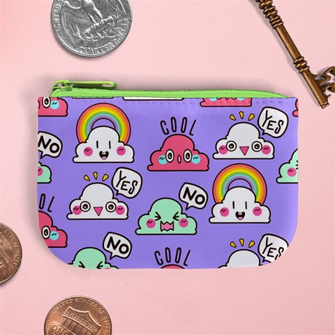 Cloud Seamless Pattern Mini Coin Purse from ArtsNow.com Front
