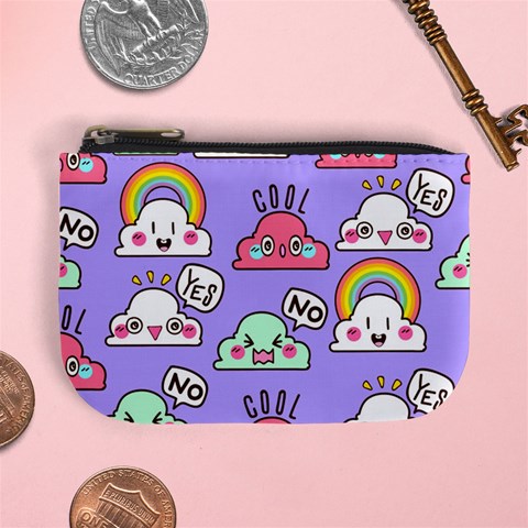 Cloud Seamless Pattern Mini Coin Purse from ArtsNow.com Front
