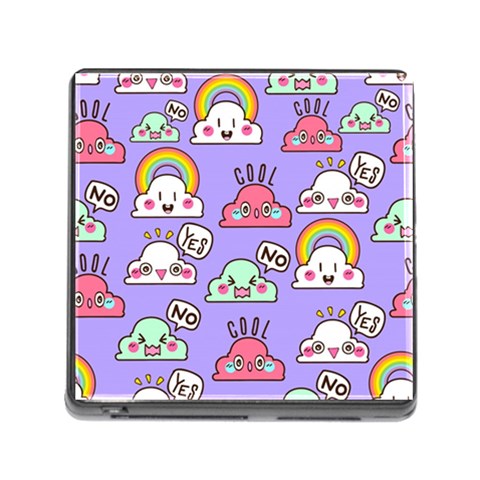 Cloud Seamless Pattern Memory Card Reader (Square 5 Slot) from ArtsNow.com Front