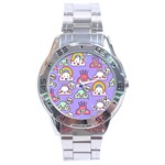 Cloud Seamless Pattern Stainless Steel Analogue Watch
