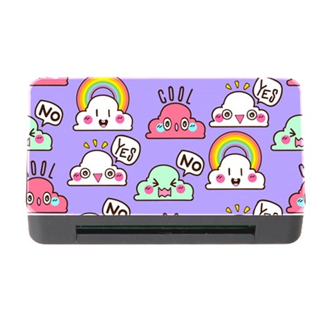 Cloud Seamless Pattern Memory Card Reader with CF from ArtsNow.com Front