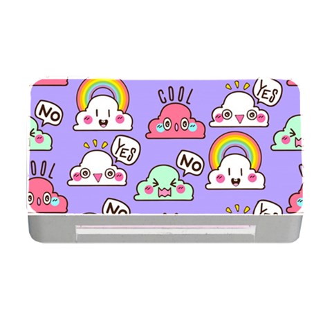 Cloud Seamless Pattern Memory Card Reader with CF from ArtsNow.com Front