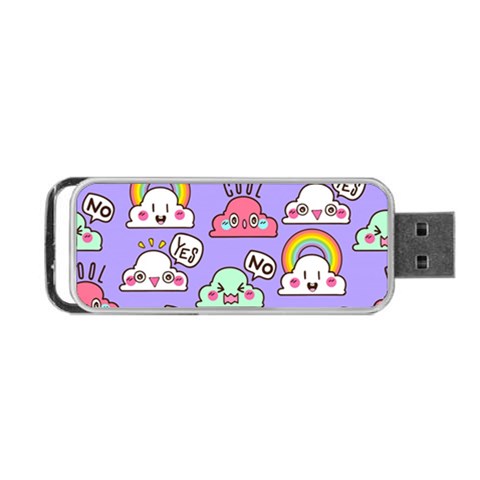 Cloud Seamless Pattern Portable USB Flash (One Side) from ArtsNow.com Front