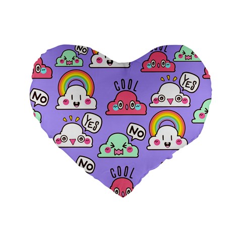 Cloud Seamless Pattern Standard 16  Premium Heart Shape Cushions from ArtsNow.com Front