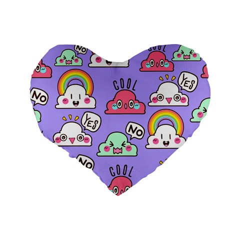 Cloud Seamless Pattern Standard 16  Premium Heart Shape Cushions from ArtsNow.com Back