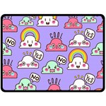 Cloud Seamless Pattern Two Sides Fleece Blanket (Large)