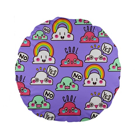 Cloud Seamless Pattern Standard 15  Premium Flano Round Cushions from ArtsNow.com Front