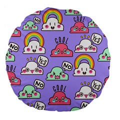 Cloud Seamless Pattern Large 18  Premium Flano Round Cushions from ArtsNow.com Front