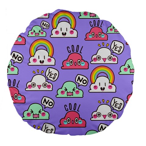 Cloud Seamless Pattern Large 18  Premium Flano Round Cushions from ArtsNow.com Back
