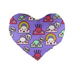 Cloud Seamless Pattern Standard 16  Premium Flano Heart Shape Cushions