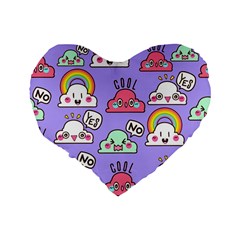 Cloud Seamless Pattern Standard 16  Premium Flano Heart Shape Cushions from ArtsNow.com Back