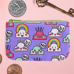 Cloud Seamless Pattern Large Coin Purse from ArtsNow.com Front