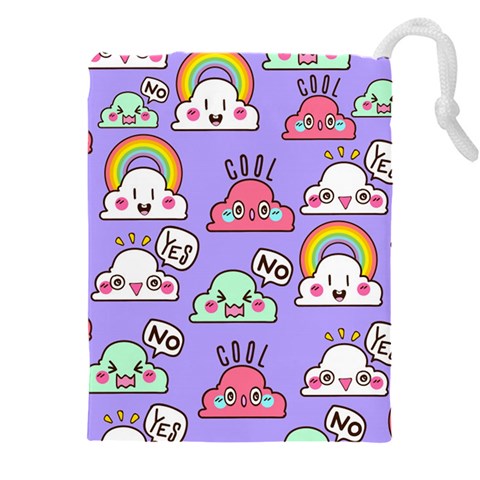 Cloud Seamless Pattern Drawstring Pouch (5XL) from ArtsNow.com Front