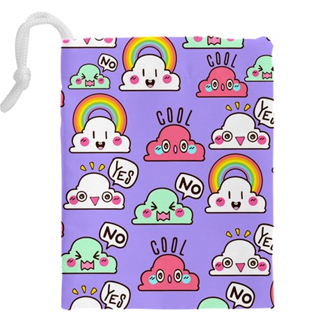 Cloud Seamless Pattern Drawstring Pouch (5XL) from ArtsNow.com Back