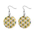 American Golden Ancient Totems Mini Button Earrings
