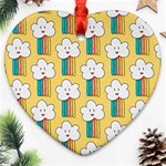 American Golden Ancient Totems Heart Ornament (Two Sides)