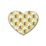 American Golden Ancient Totems Rubber Coaster (Heart)
