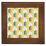 Smile Cloud Rainbow Pattern Yellow Framed Tile