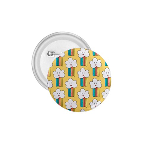 Smile Cloud Rainbow Pattern Yellow 1.75  Buttons from ArtsNow.com Front