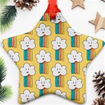 Smile Cloud Rainbow Pattern Yellow Ornament (Star)