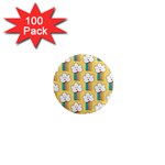 Smile Cloud Rainbow Pattern Yellow 1  Mini Magnets (100 pack) 