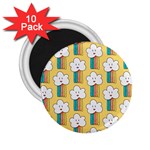 Smile Cloud Rainbow Pattern Yellow 2.25  Magnets (10 pack) 