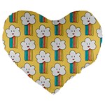 American Golden Ancient Totems Large 19  Premium Heart Shape Cushions