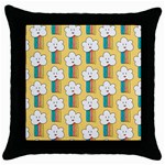 Smile Cloud Rainbow Pattern Yellow Throw Pillow Case (Black)